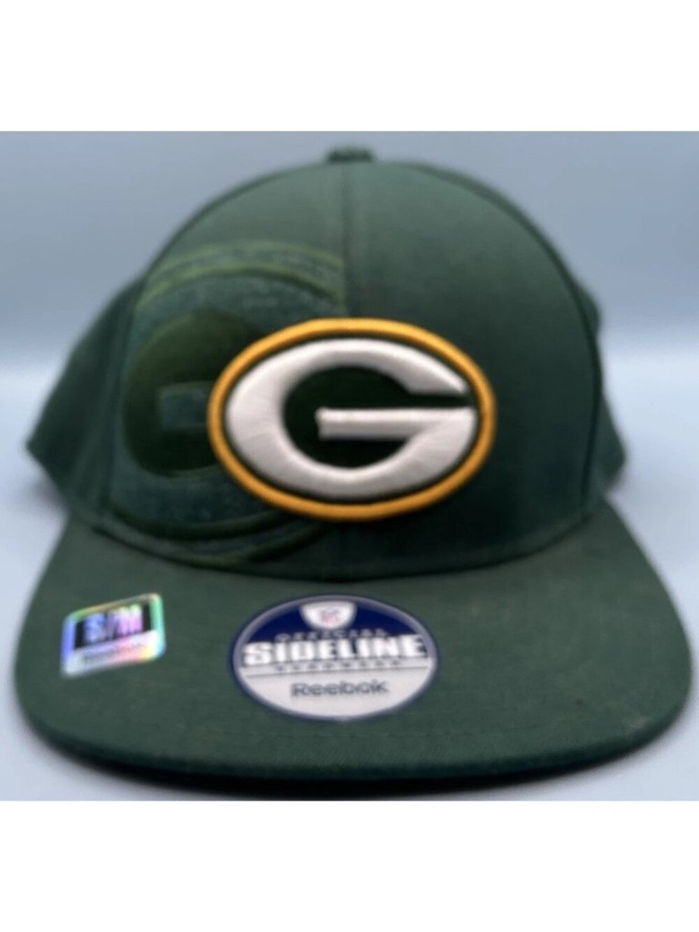 Green Bay Packers Reebok NFL Dual Threat Stretch Fit Football Cap S/M New!